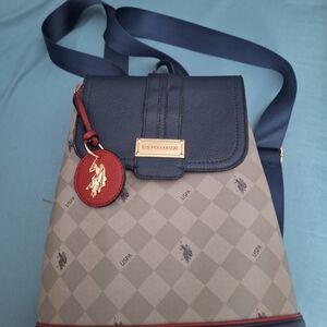 U.S. Polo Assn. Blue and Tan Women's Backpack